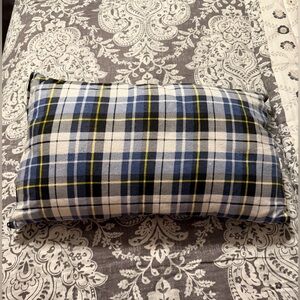 Plaid Blue and Yellow Pillow
